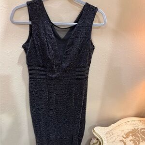 Elegant Black Glitter Evening Dress